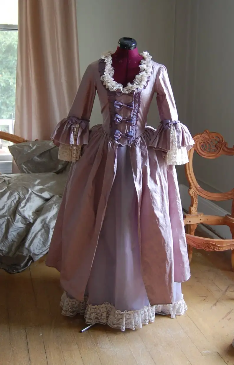 Rokoko Kolonijinės gruzijos 18 Marie Antoinette Dieną Teismas La Francaise Maišą Atgal Suknelė Suknelė Suknelė Viduramžių Viktorijos Suknelė