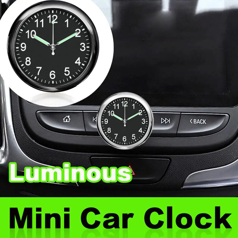 Mini Mada Šviesos Automobilių Laikrodis Skaitmeninis Žiūrėti Automobiliams Klijuoti Ornamentu Vidaus Mechanika Auto Reikmenys Kvarco Cloc I6Y5