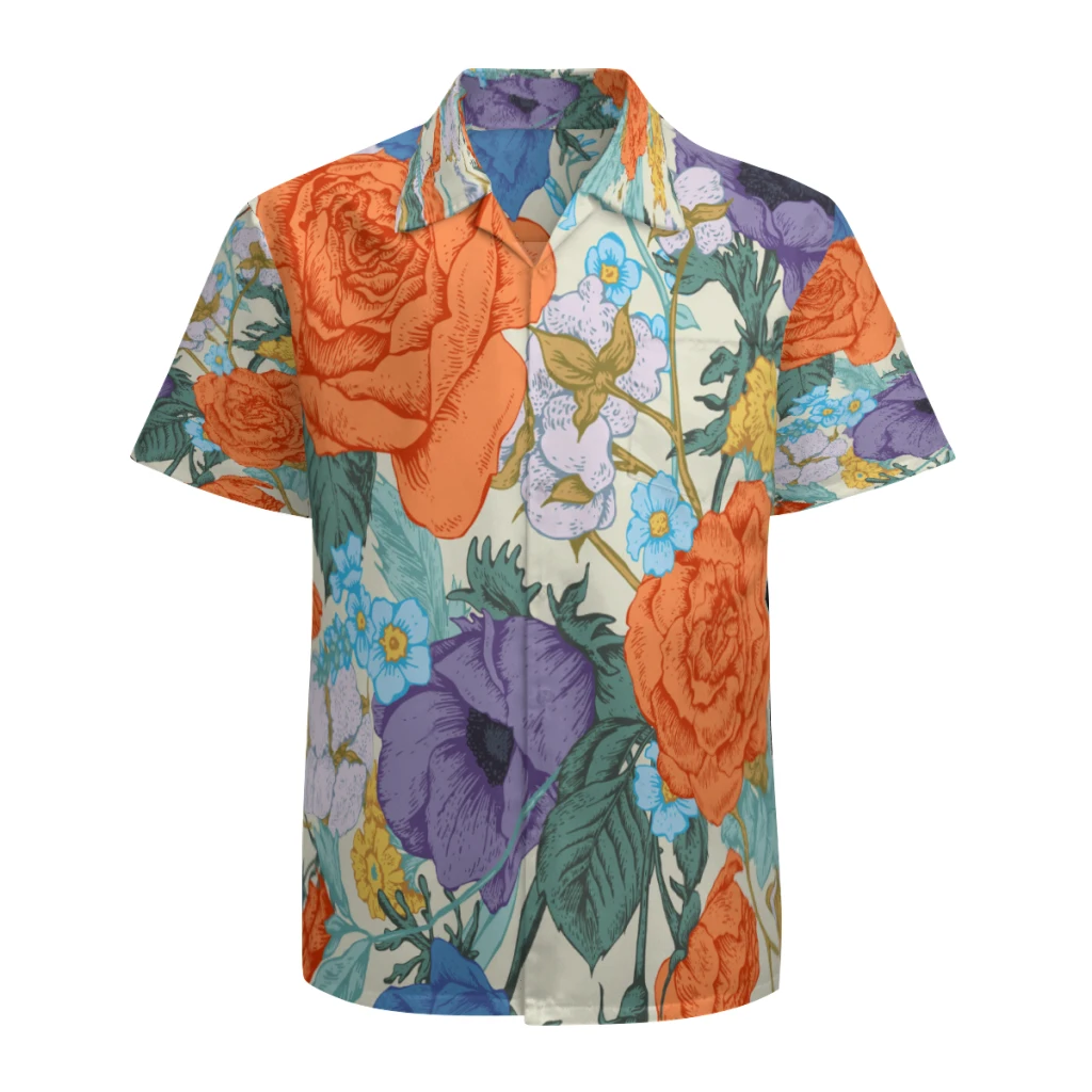 Vyriški Havajų Marškinėliai trumpomis Rankovėmis Atsitiktinis Mygtuką Gėlių Spausdinti Paplūdimys Marškinėliai su Kišenėje Quick Dry Kvėpuojantis